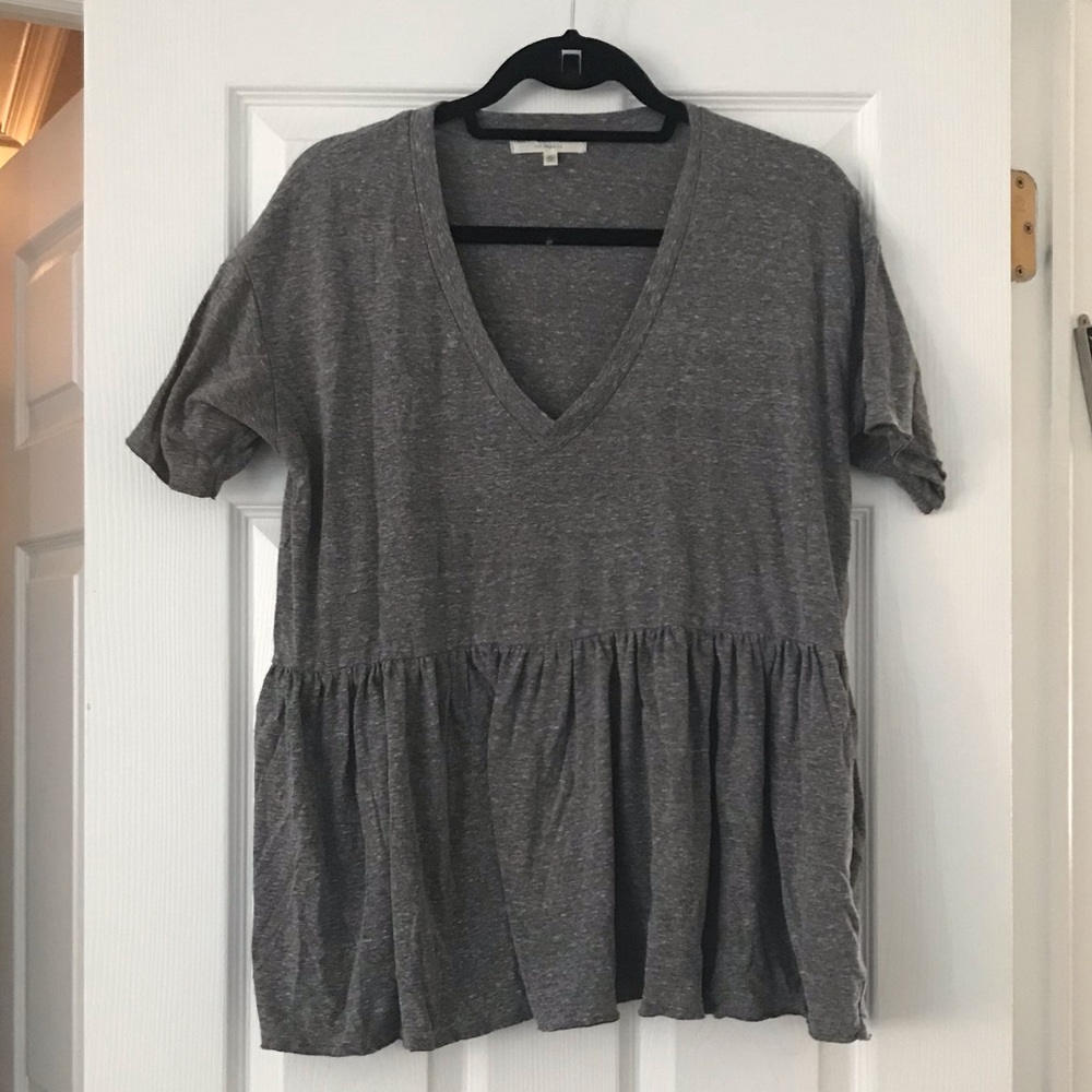 URBAN OUTFITTERS GRAY PEPLUM TEE